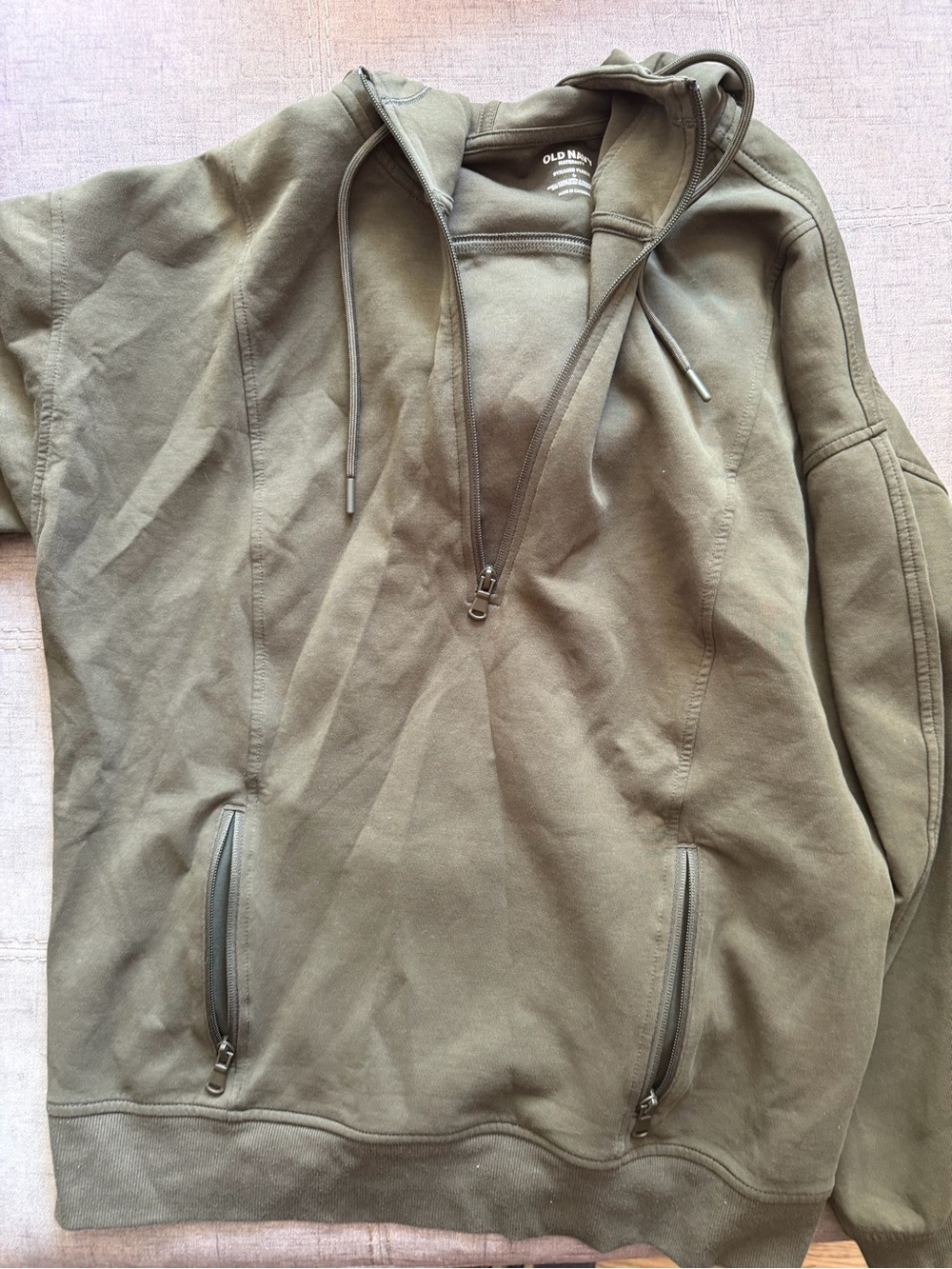 Old Navy Maternity Olive Green Zip-Up Hoodie